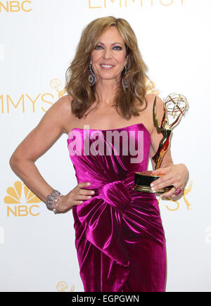 The 66th Primetime Emmy Awards at the Nokia Theatre - Pressroom Featuring: Allison Janney Where: Los Angeles, California, United States When: 25 Aug 2014 Stock Photo