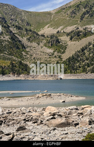 View of Lac d'Aubert. Néouvielle massif National Reserve. Hautes Pyrenees. France. Stock Photo
