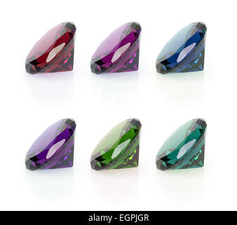 gem set isolated on a white background Stock Photo