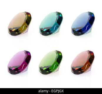 gem set isolated on a white background Stock Photo