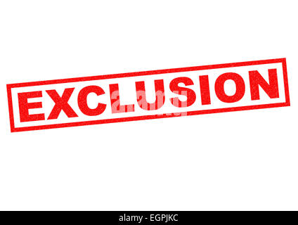 EXCLUSION red Rubber Stamp over a white background. Stock Photo