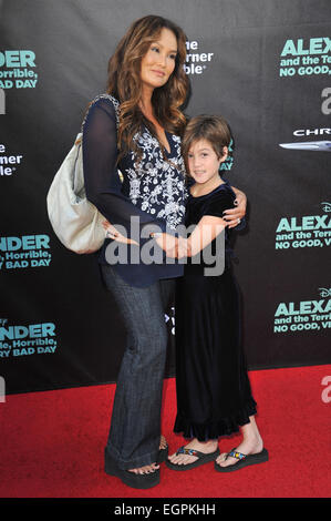 LOS ANGELES, CA - OCTOBER 6, 2014: Tia Carrere & daughter Bianca Wakelin at the world premiere of 'Alexander and the Terrible, Horrible, No Good, Very Bad Day' at the El Capitan Theatre, Hollywood. Stock Photo