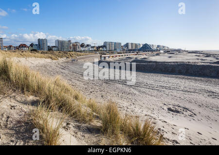 The town of Le Touquet, France from the sand dunes at Paris-Plage Stock Photo