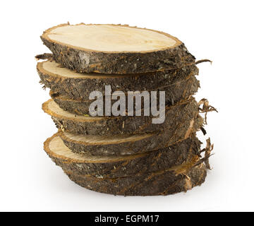 close-up wooden cut texture Stock Photo