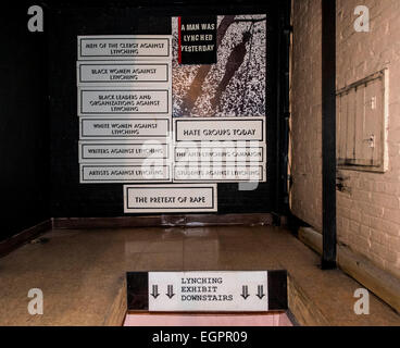 Baltimore, Maryland, USA. 28th Feb, 2015. Signage directing visitors to the lynching exhibit at the National Great Blacks in Wax Museum. © Brian Cahn/ZUMA Wire/Alamy Live News Stock Photo