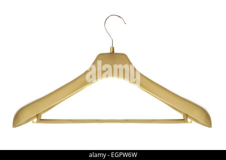 plastic coat hanger isolated on white Stock Photo