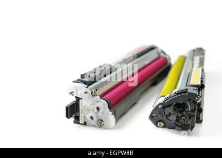 laser printer toner on white background Stock Photo