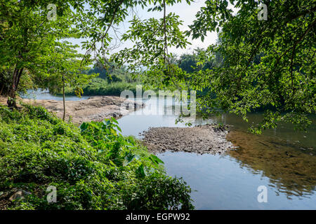 landscape with river in Nakhon Nayok Province, Thailand Stock Photo