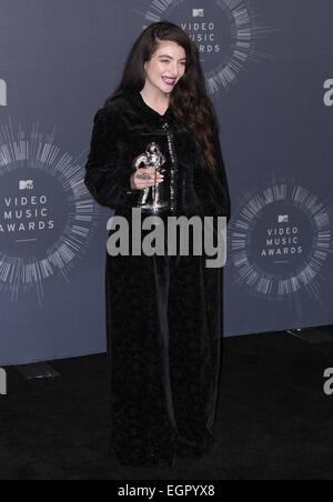 2014 MTV Video Music Awards (VMAs) held at The Forum - Press Room Featuring: Lorde Where: Los Angeles, California, United States When: 24 Aug 2014 Stock Photo