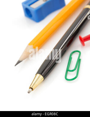 office supplies isolated on white background Stock Photo