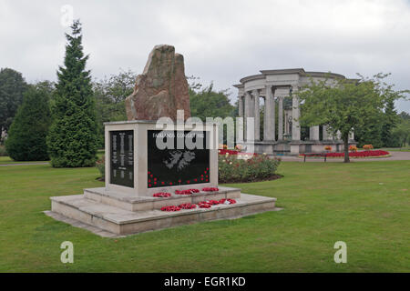 The Falklands National Monument and Welsh National War Memorial in Alexandra Gardens, Cathays Park, Cardiff, Wales. Stock Photo