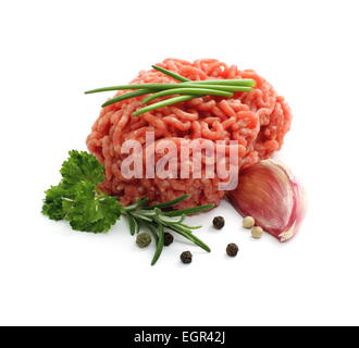 Minced meat ball with herbs, isolated Stock Photo