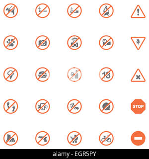 Prohibition signs set Stock Photo