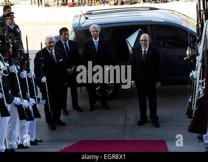 Montevideo, Uruguay. 1st Mar, 2015. Image provided by the Uruguay's Presidency shows Tabare Vazquez (2-R), arriving to the act of swearing-in as new President of Uruguay, in the Parliament building, in the city of Montevideo, capital of Uruguay, on March 1, 2015. Tabare Vazquez took oath on Sunday as President of Uruguay for the period 2015-2020, a position that he already served between 2005 and 2010, becoming as the 53th President in the history of the South American country. Credit:  Presidencia de Uruguay/Xinhua/Alamy Live News Stock Photo