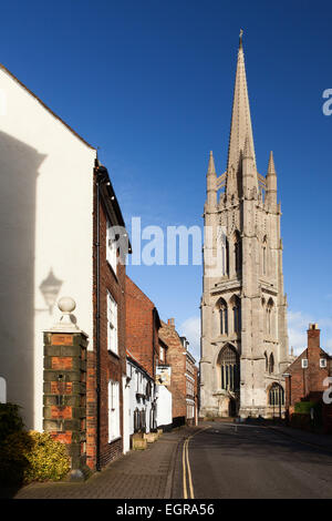 St. James' Church in the market town of Louth, known as 'The Capital of the Lincolnshire Wolds'. February 2015. Stock Photo