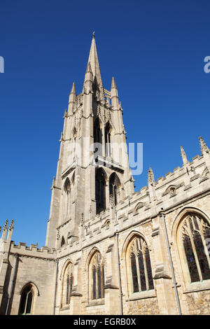 St. James' Church in the market town of Louth, known as 'The Capital of the Lincolnshire Wolds'. February 2015. Stock Photo