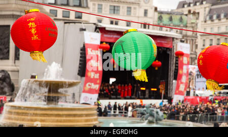 LONDON - FEBRUARY 22nd: Chinese lanterns at the Chinese new year celebrations on February the 22nd, 2015, in London, England, UK Stock Photo