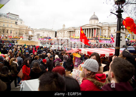 LONDON - FEBRUARY 22nd: unidentified spectators at the Chinese new year celebrations on February the 22nd, 2015, in London, Engl Stock Photo