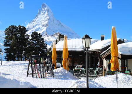 Matterhorn, Zermatt, Switzerland from Hotel Riffelalp Stock Photo