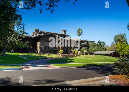 The Gamble House in Pasadena California designed by Charles and Henry Green. Stock Photo