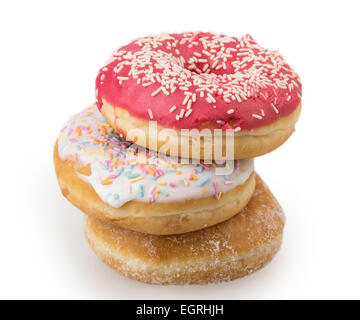 several donuts isolated on white background Stock Photo