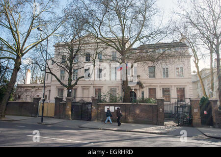 General View GV of The Embassy of the Russian Federation, 6-7 Kensington Palace Gardens, London W8 4QP Stock Photo