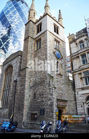 London, UK: St Andrew Undershaft Church on St Mary Axe in the City of ...