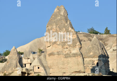 Tufa rock formations near Goreme, Cappadocia, Turkey Stock Photo