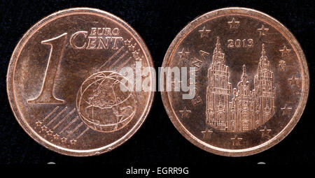 1 euro cent coin, Spain, 2013