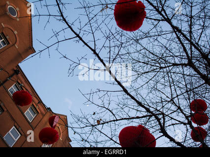 Chinatown preparing for Chinese new year in Manchester Stock Photo