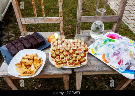 small refreshments, Canapes party Stock Photo