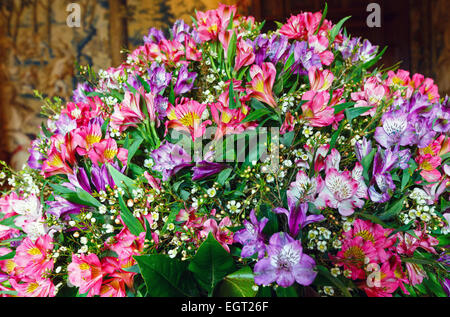 Big multicolor alstroemeria (magenta - pink - red) wonderful summer flowers bouquet Stock Photo