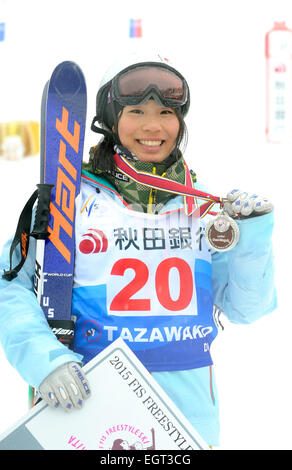 Tazawako, Akita, Japan. 1st Mar, 2015. Satsuki Ito (JPN) Freestyle Skiing : Second placed Satsuki Ito of Japan poses with her silver medal after the FIS Freestyle Ski World Cup Women's Dual Moguls in Tazawako, Akita, Japan . © Hiroyuki Sato/AFLO/Alamy Live News Stock Photo