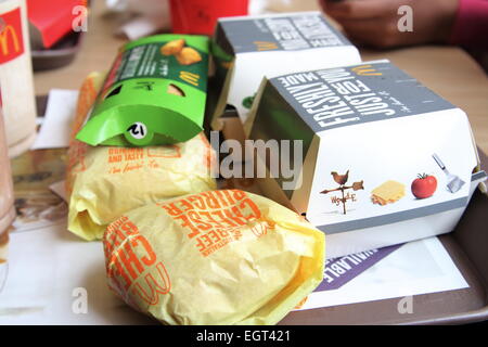 McDonald's  burgers and apple pie Stock Photo