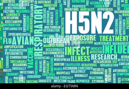 H5N2 Concept as a Medical Research Topic Stock Photo