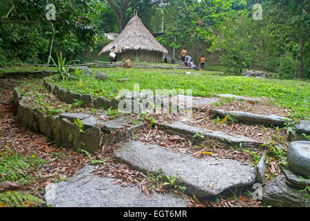 The lost city of Pueblito in the jungle of Tayrona National Park Stock Photo