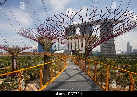 Gardens by the Bay in Singapore. Gardens by the Bay by Grant Associates and Wilkinson Eyre Architects. Stock Photo