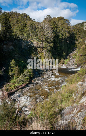 Mount Aspiring National Park on State Highway 6, the Haast Pass, in the Southern Alps, West Coast, South Island, New Zealand. Stock Photo