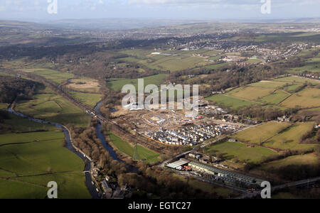 aerial view of greenbelt land development for housing in the UK Stock Photo