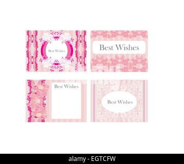 vintage horizontal business cards set Stock Vector