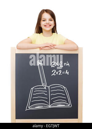 happy little girl with blackboard Stock Photo