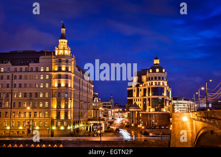 MOSCOW - NOVEMBER 04: Baltschug Kempinski hotel on Balchug street on November 04, 2013 in Moscow. Baltschug Kempinski is one of Stock Photo