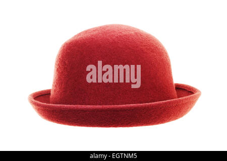 Vintage red hat isolated on white background Stock Photo