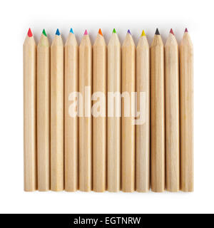 Multicolored pencils isolated on white background Stock Photo