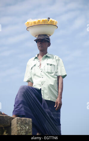 Pineapple seller, Galle Fort, Sri Lanka Stock Photo
