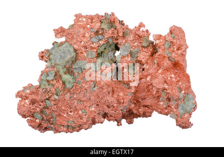 Native Copper From Above Over White Background Stock Photo