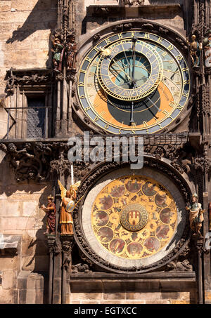 Prague, Czech Republic, famous astronomical clock Stock Photo