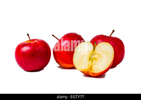 Red apples isolated against a white background Stock Photo - Alamy