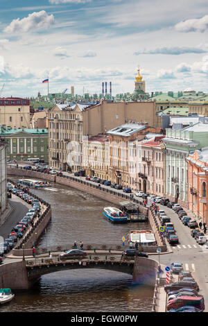 View of St. Petersburg. Big Stables Bridge over the Moyka River. Stock Photo