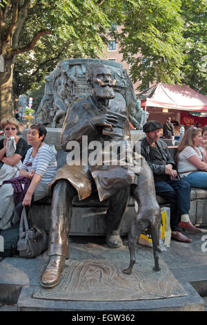 The Charles Karel Buls statue, Agora Square, Brussels, Belgium. Stock Photo